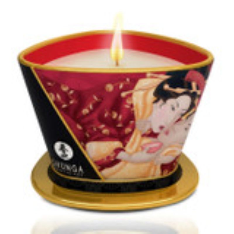 Bougie de massage Shunga 170ml parfum fraise & champagne – vue produit