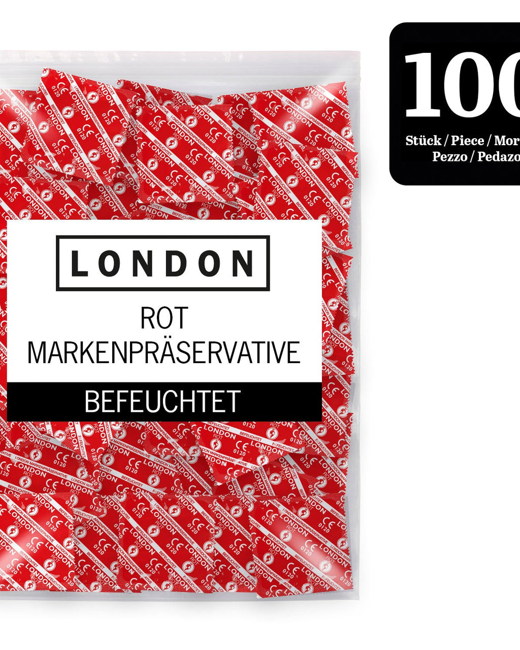 Préservatifs Durex London Rouge fraise – vue détail packaging