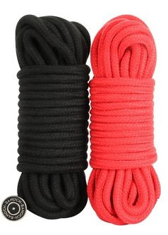 Le Marquis by Lady Mary — Bondage Cordes BDSM en Coton Doux Noir ou Rouge