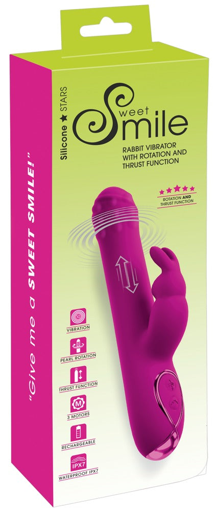 Emballage du vibromasseur Rabbit rotatif et va-et-vient, vue de face 