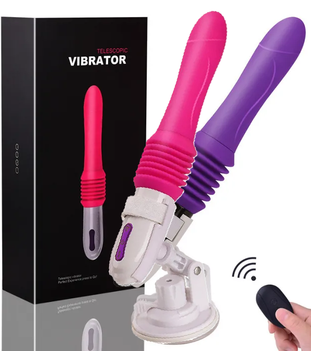  Vibrateur télescopique L'Intimité du Marquis, présentation du coffret carton avec les deux modèles rose et violet 