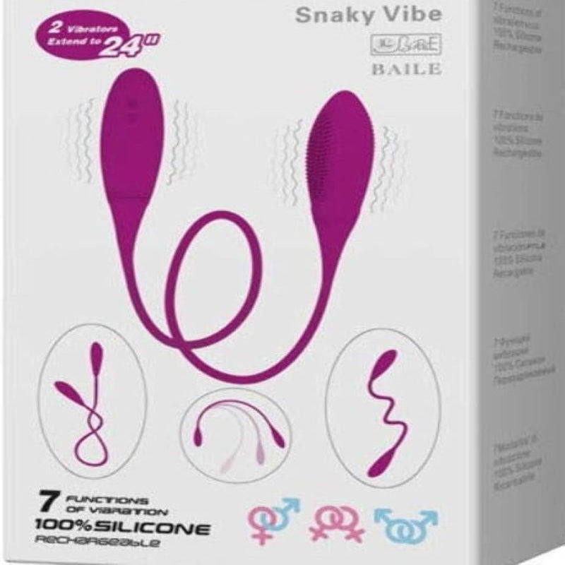 Snaky Vibe – vibrateur flexible double extrémité violet, vue produit – Lady Mary