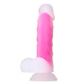 Dildo fantaisie rose droit avec base à ventouse