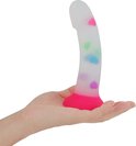 Dildo Coeur couleur droit avec base à ventouse rose