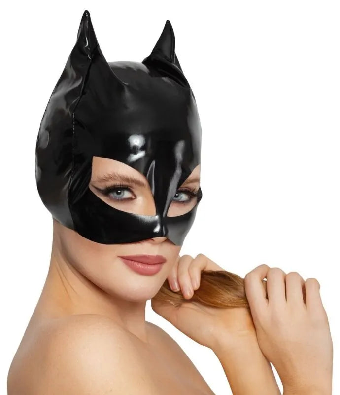 Masque de chat Catwoman Black Level – porté sur visage femme