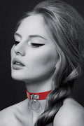 Collier ras de cou BDSM rouge Bijoux Pour Toi – vue de face