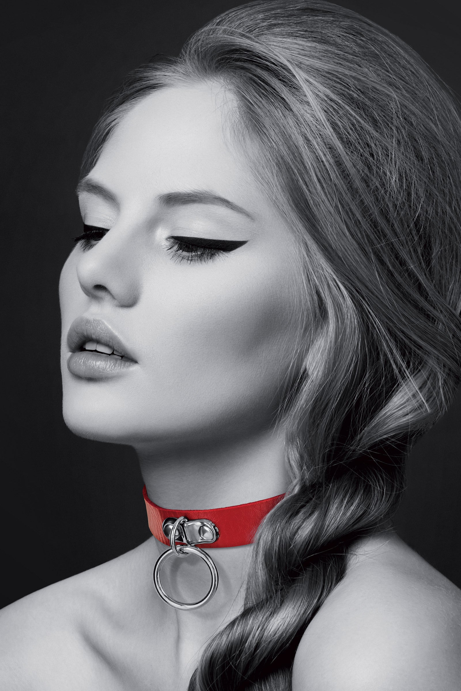 Collier ras de cou BDSM rouge Bijoux Pour Toi – vue de face