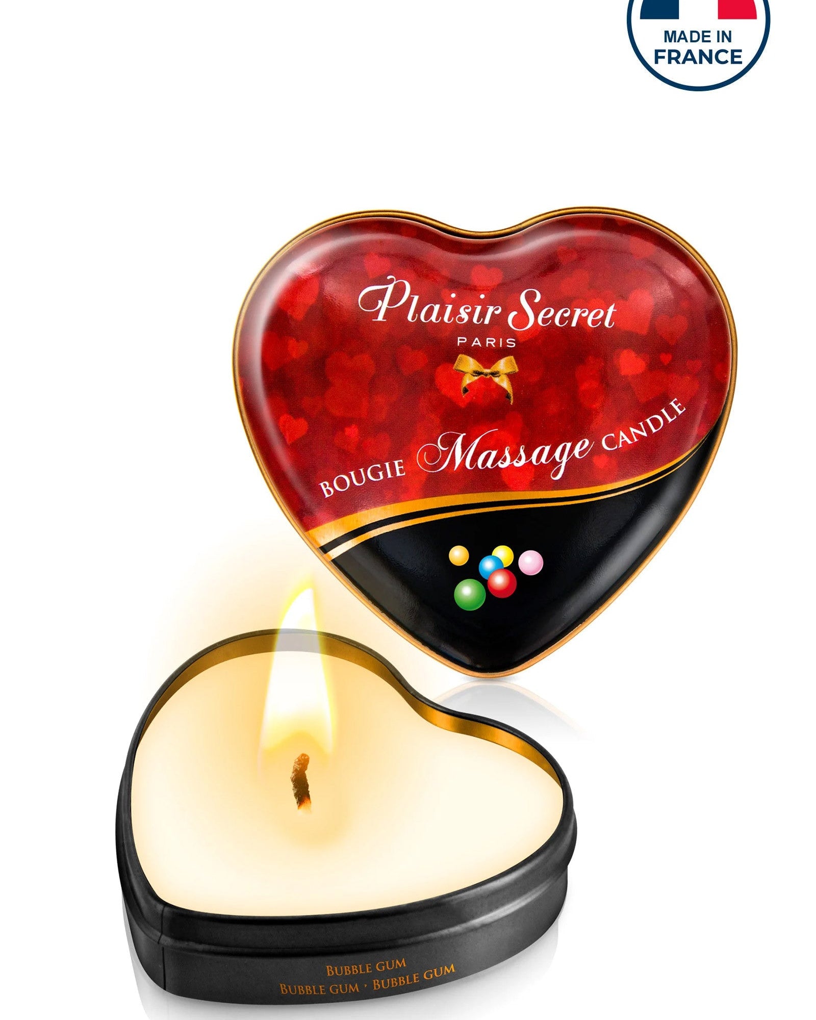 Bougie de massage cœur gourmand parfum Bubble Gum – vue alternative