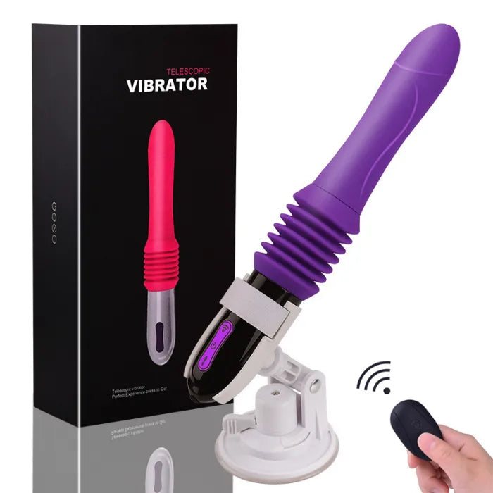 Vibrateur télescopique violet, silicone médical, L'Intimité du Marquis 