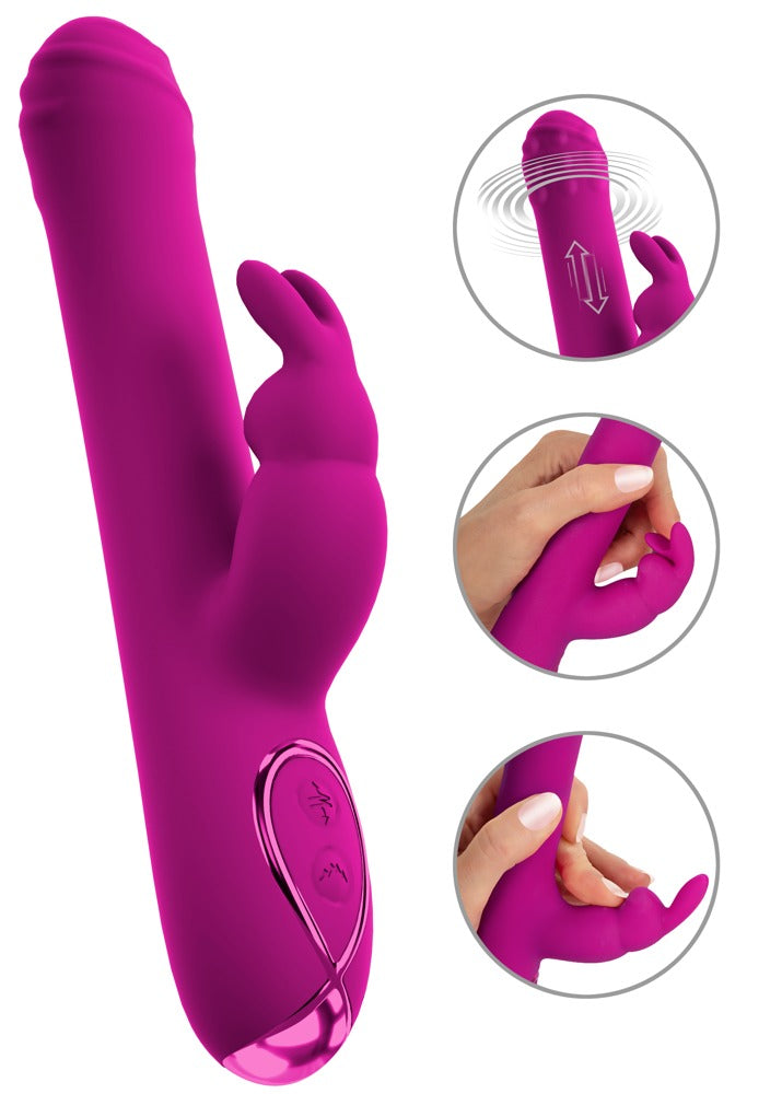Démonstration du vibromasseur Rabbit rotatif et va-et-vient 