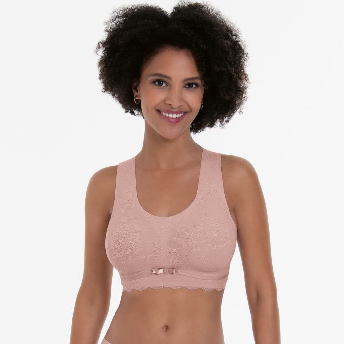 Brassière Anita dentelle bois de rose – soutien-gorge féminin coques amovibles | Lady Mary