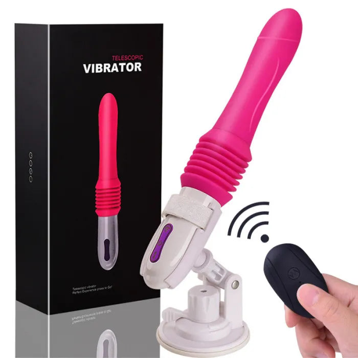 Vibrateur télescopique rose, silicone médical, L'Intimité du Marquis