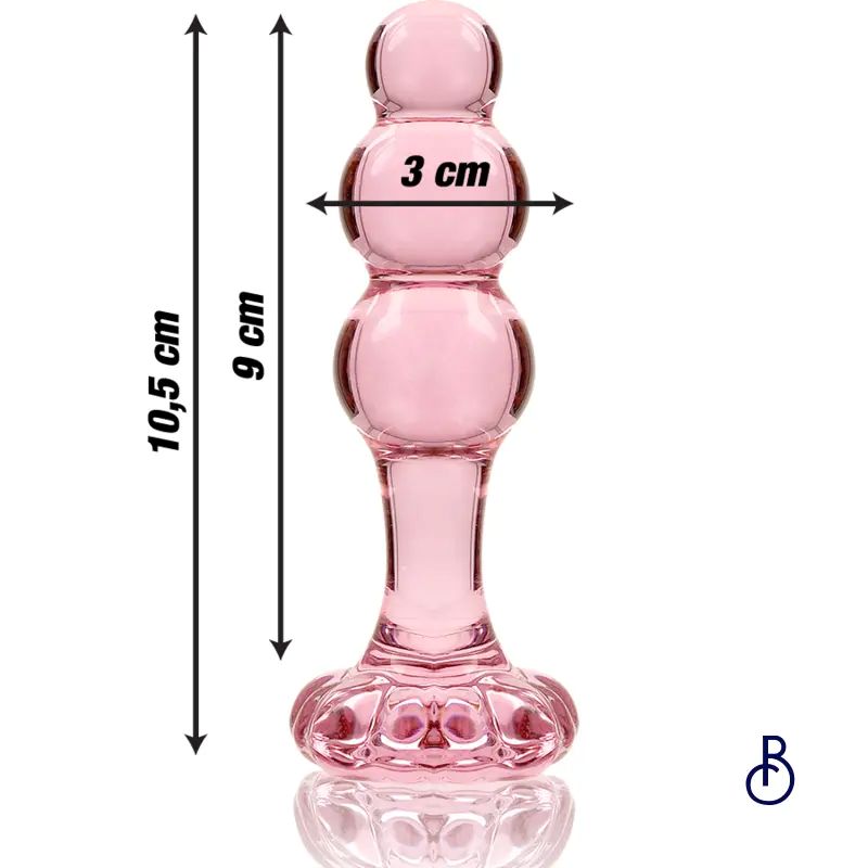 Plug en verre rosé avec boules – vue produit