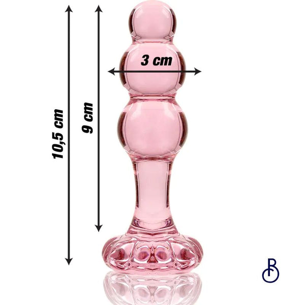 Plug en verre rosé avec boules – vue produit