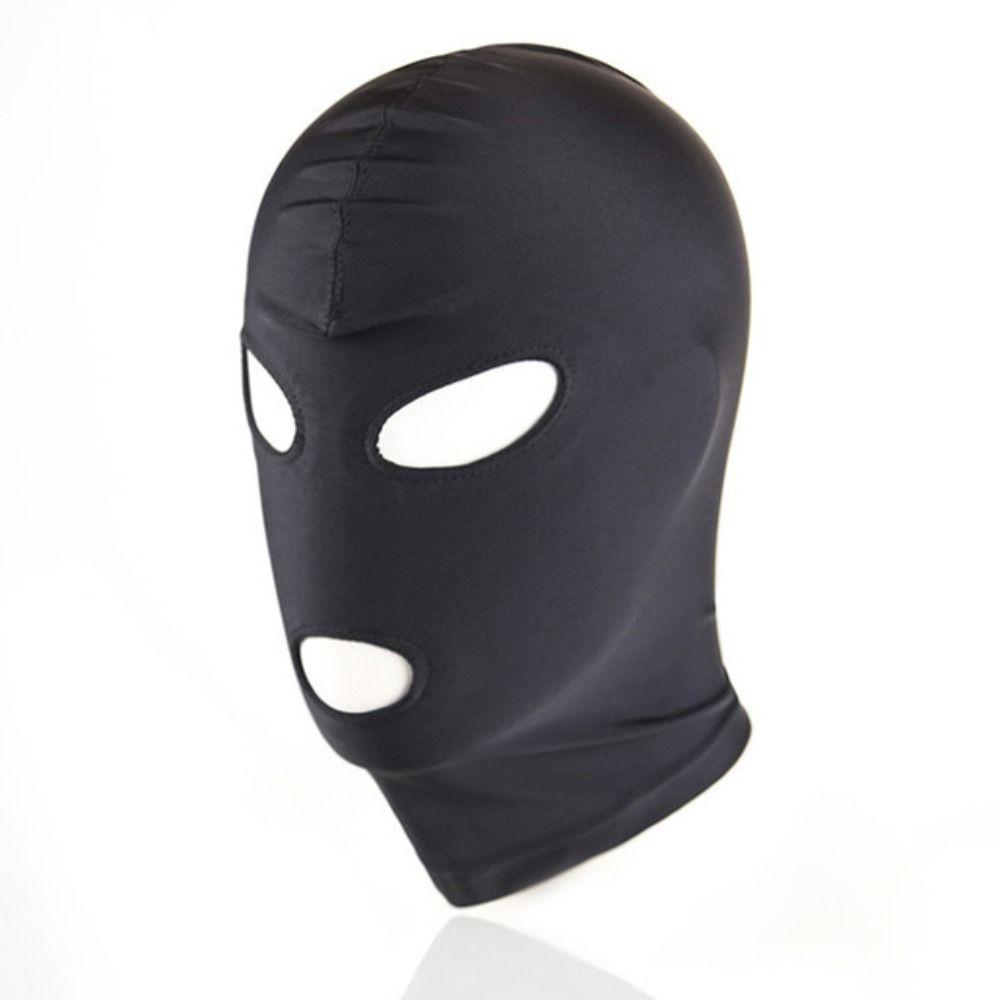 Cagoule BDSM noire yeux et bouche ouverts — Le Marquis by Lady Mary