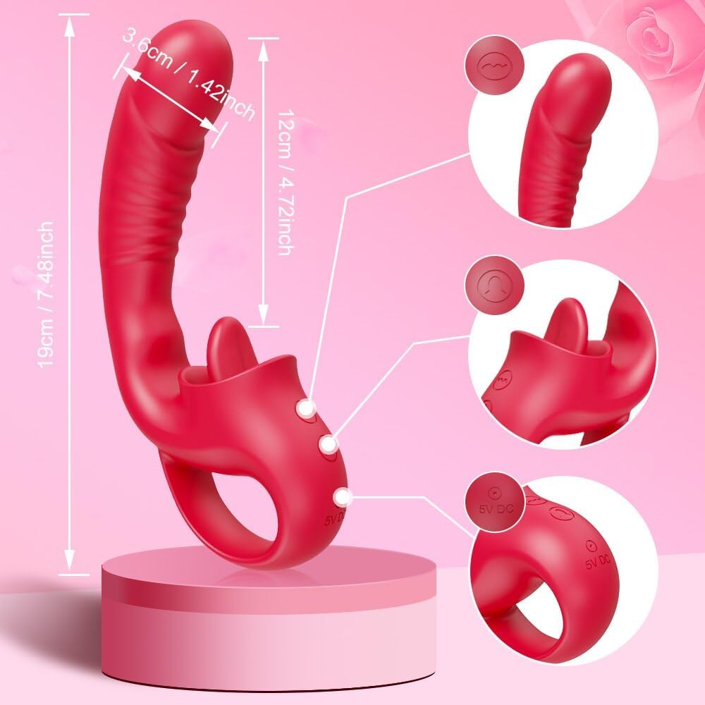 2 en 1 "Ava" Vibromasseur et langue oscillante