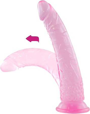 Dildo Jelly réaliste rose, avec veines en relief