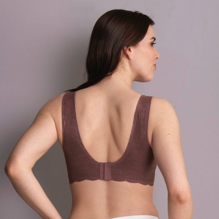 Brassière Anita dentelle florale berry bordeaux – confort et élégance, mousse respirante | Lady Mary dos