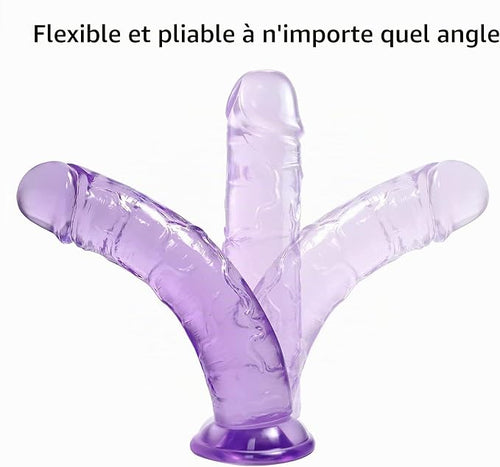 Dildo Jelly réaliste violet, avec veines en relief