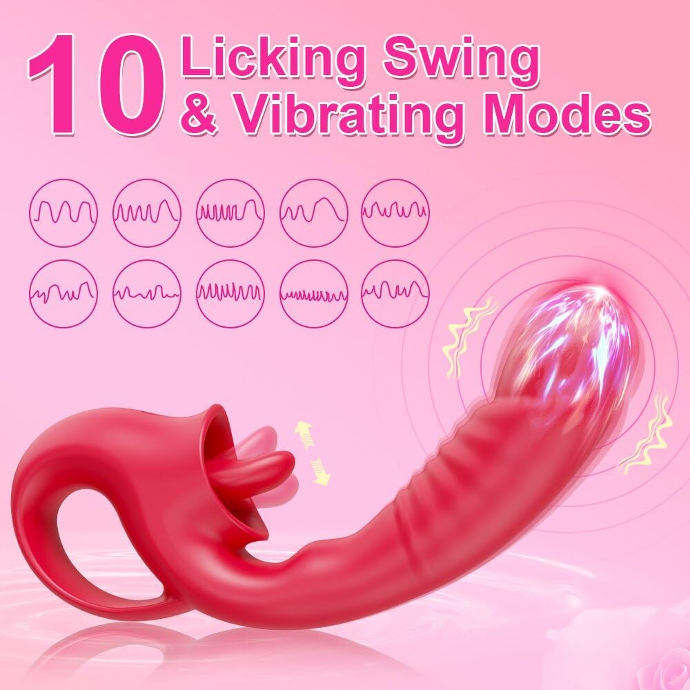 2 en 1 "Ava" Vibromasseur et langue oscillante
