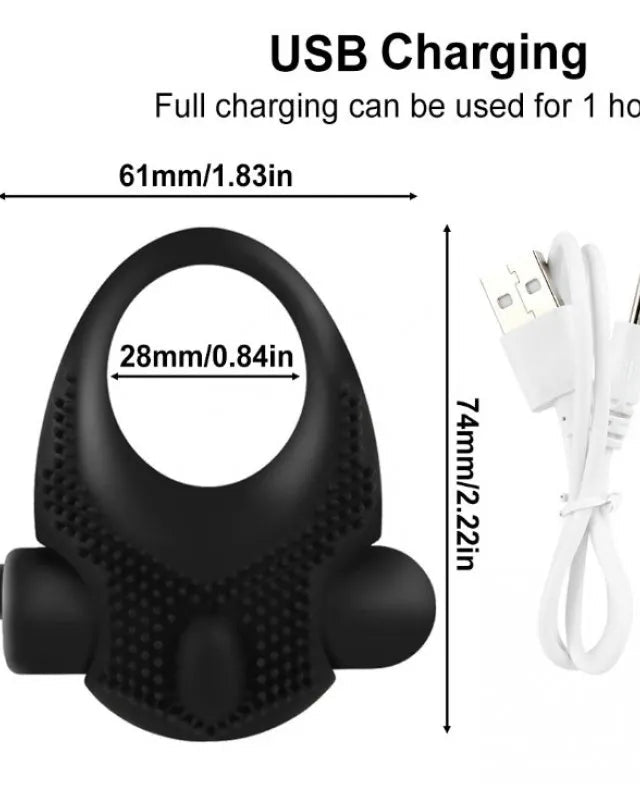 Anneau pénien Thor rechargeable USB – vue détail picots