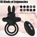 Anneau pénien vibrant avec oreilles de lapin – stimulateur clitoridien intégré