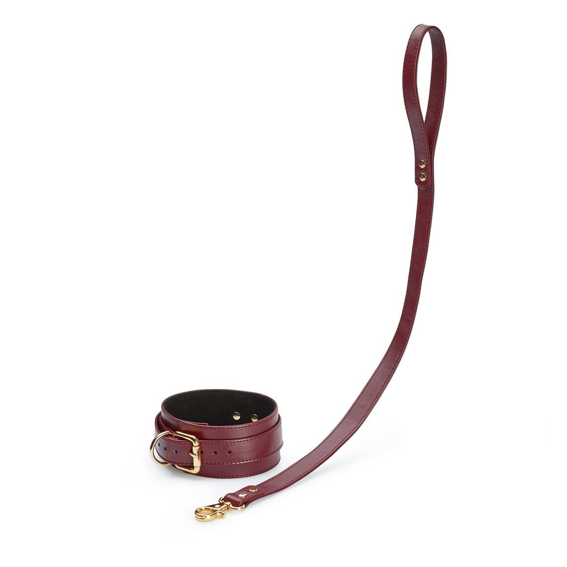 Le Marquis by Lady Mary — Collier & Laisse Cuir Bordeaux