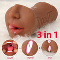 Masturbateur Yushan Trio 3-en-1 en TPE, couleur chocolat