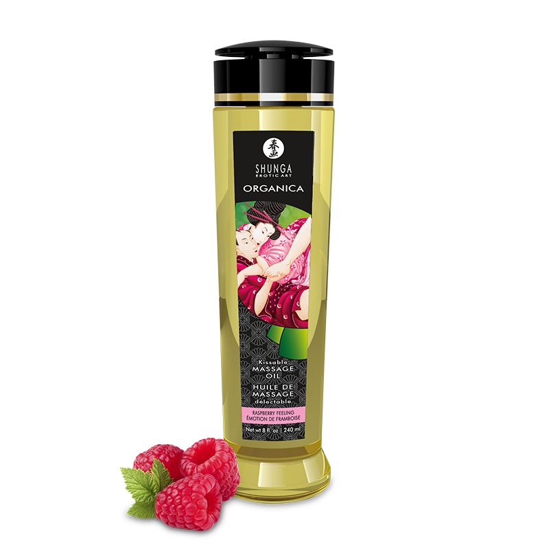 Huile de massage Shunga délectable framboise 240ml – vue produit