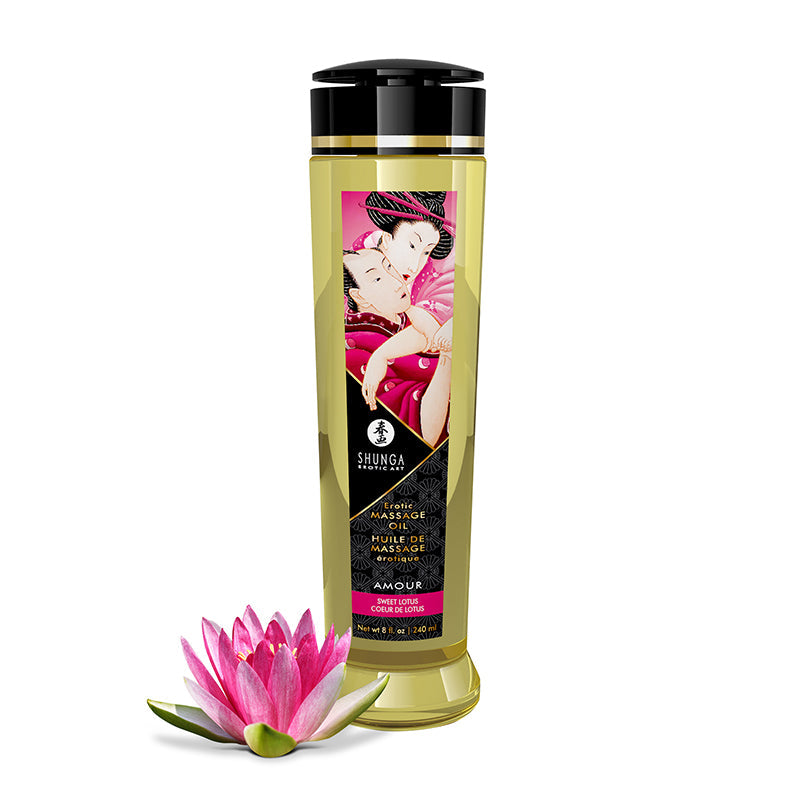 Huile de massage érotique Amour lotus – Shunga, 240 ml