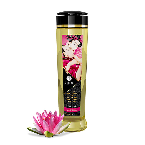 Huile de massage érotique Amour lotus – Shunga, 240 ml