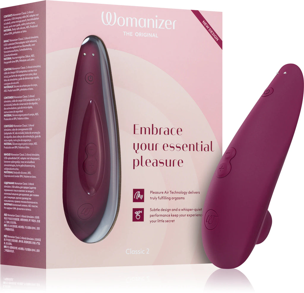 Womanizer Classic 2 – stimulateur clitoridien noir et rouge, vue comparative – Lady Mary