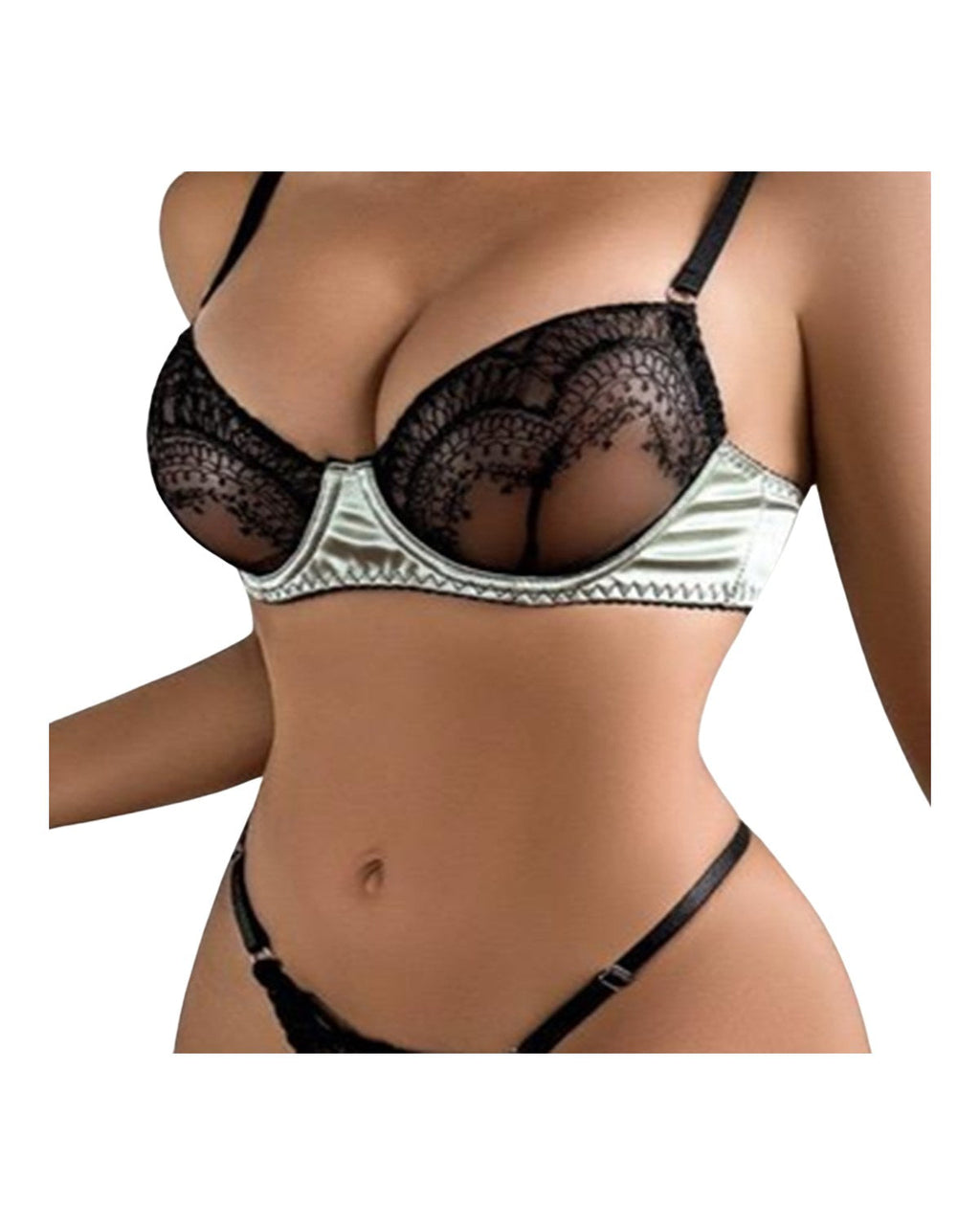 Ensemble bustier dentelle et jupe froncée bleu ciel – Simone – Les Secrets de Léa