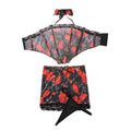 Ensemble bustier et jupe imprimé roses rouges – Beatriz – Les Secrets de Léa