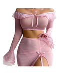 Ensemble top et jupe longue en tulle rose – Bella – Les Secrets de Léa