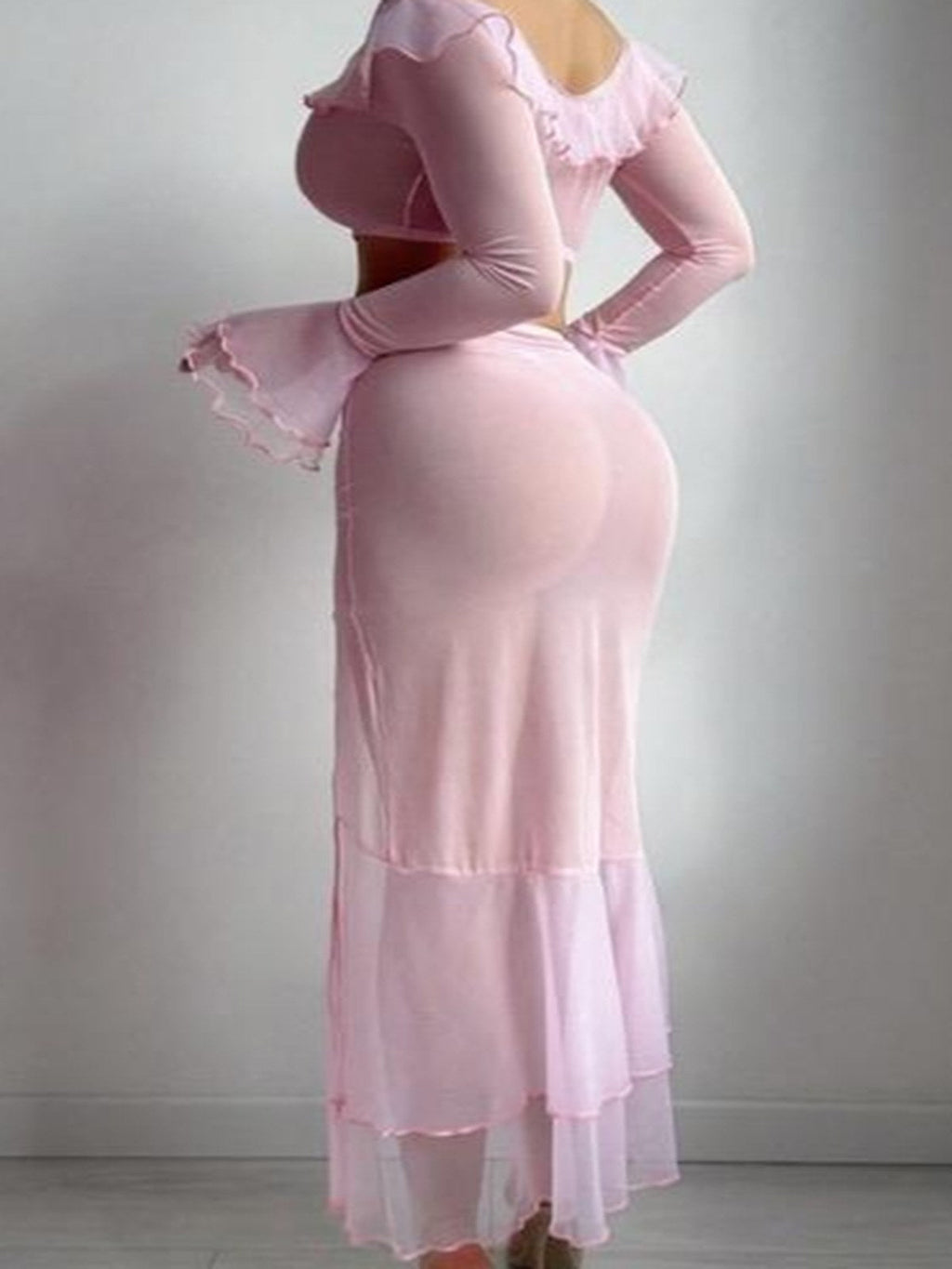 Ensemble top et jupe longue en tulle rose – Bella – Les Secrets de Léa, vue 3