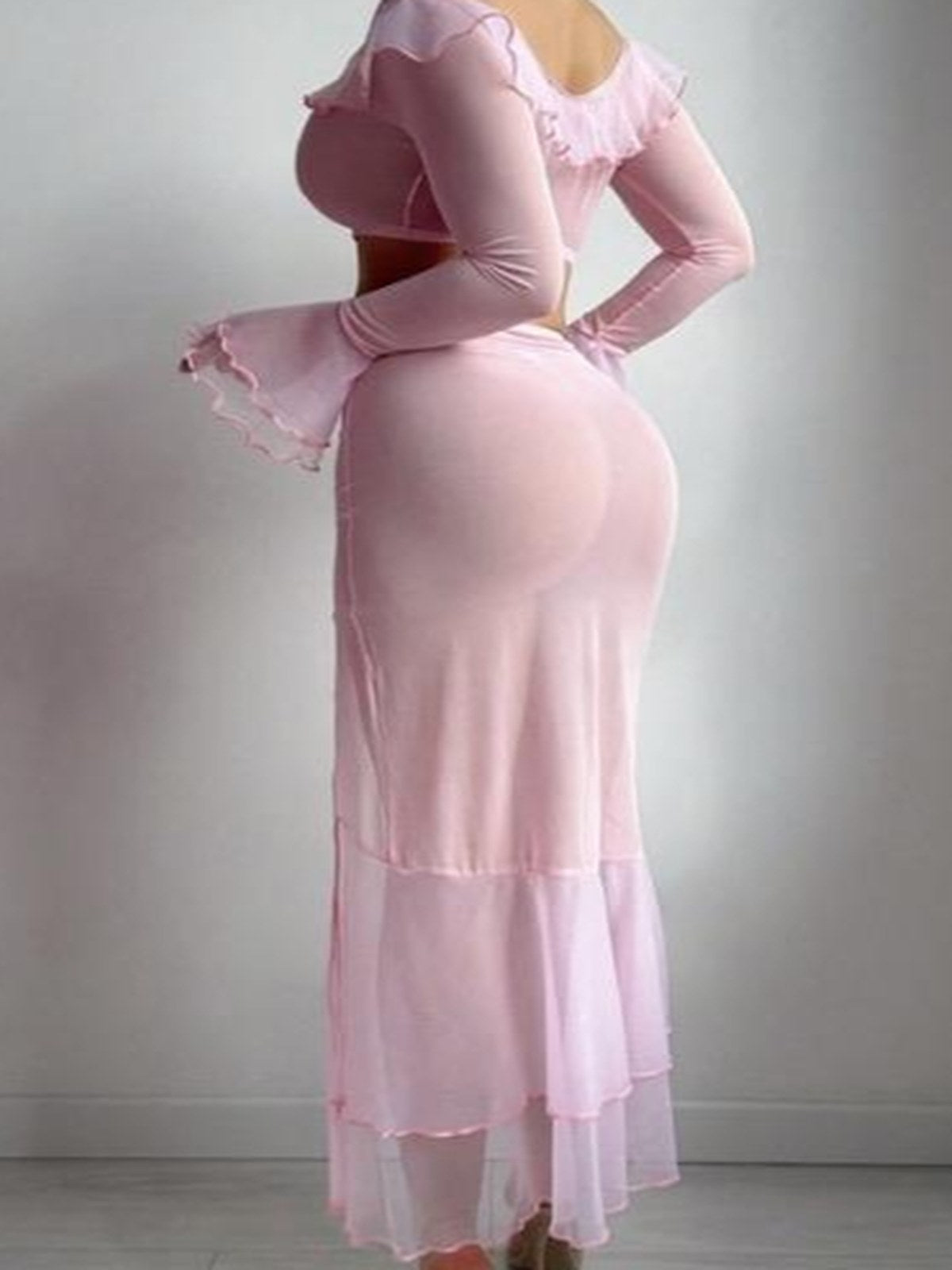 Ensemble top et jupe longue en tulle rose – Bella – Les Secrets de Léa, vue 3