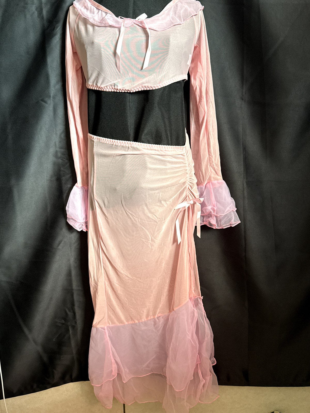 Ensemble top et jupe longue en tulle rose – Bella – Les Secrets de Léa, vue 4