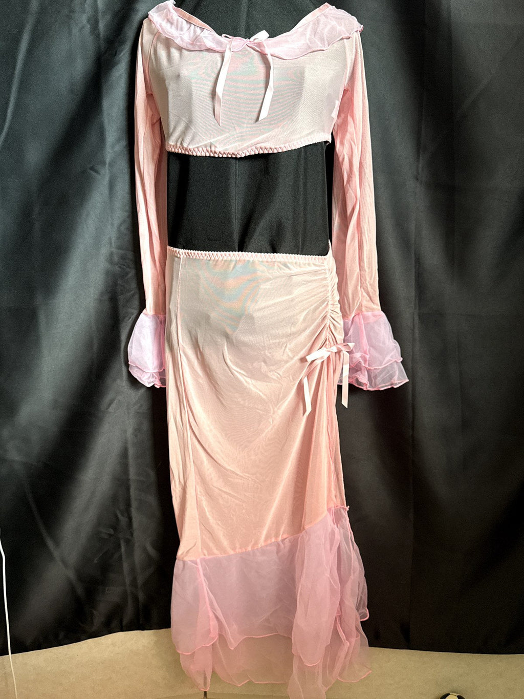 Ensemble top et jupe longue en tulle rose – Bella – Les Secrets de Léa, vue 5