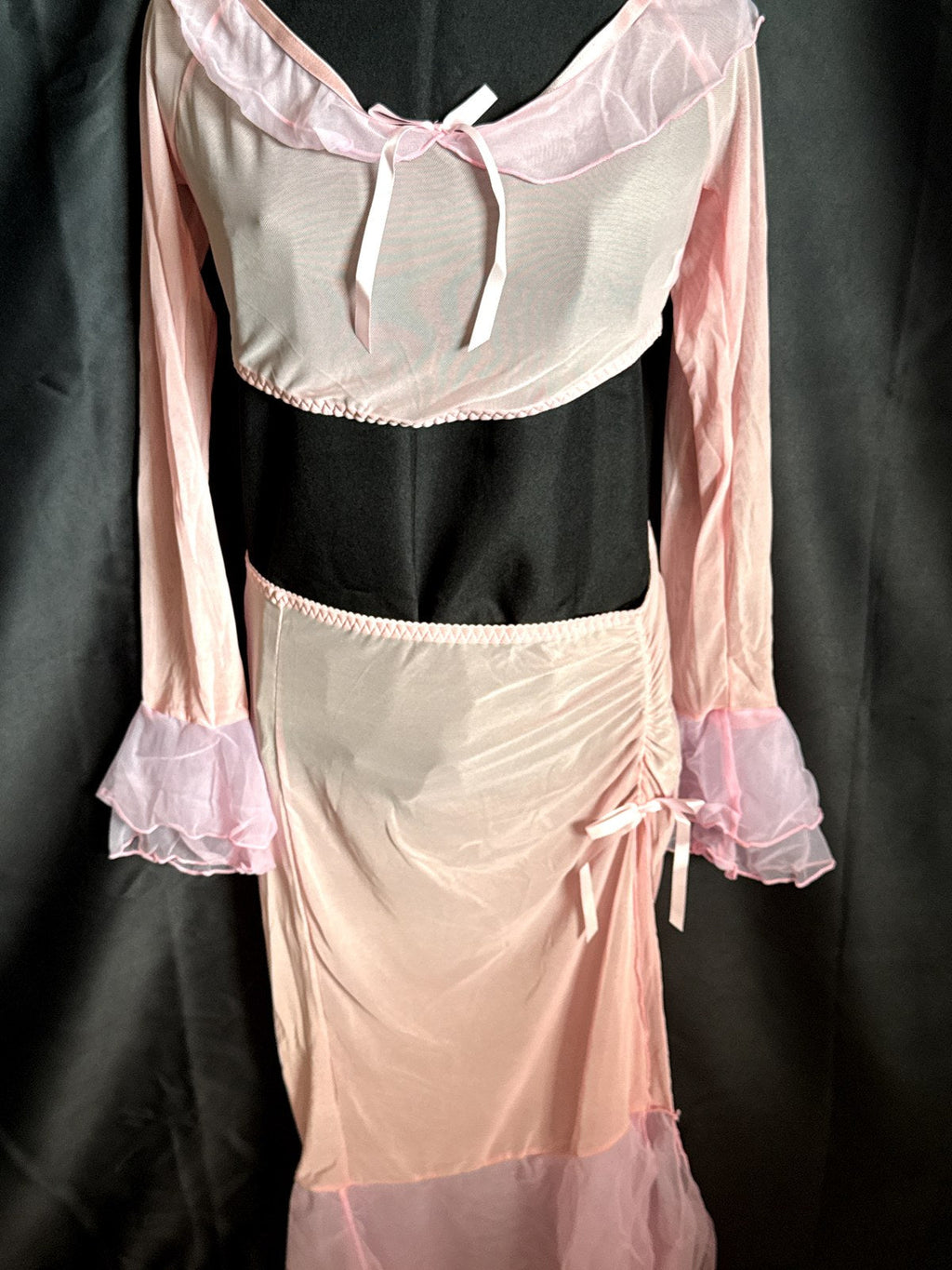 Ensemble top et jupe longue en tulle rose – Bella – Les Secrets de Léa, vue 8