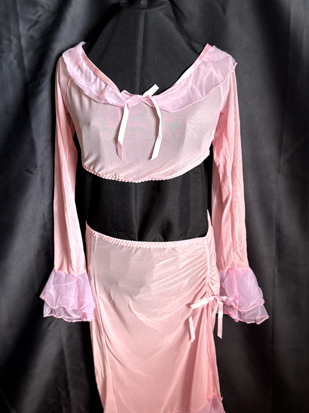 Ensemble top et jupe longue en tulle rose – Bella – Les Secrets de Léa, vue 9