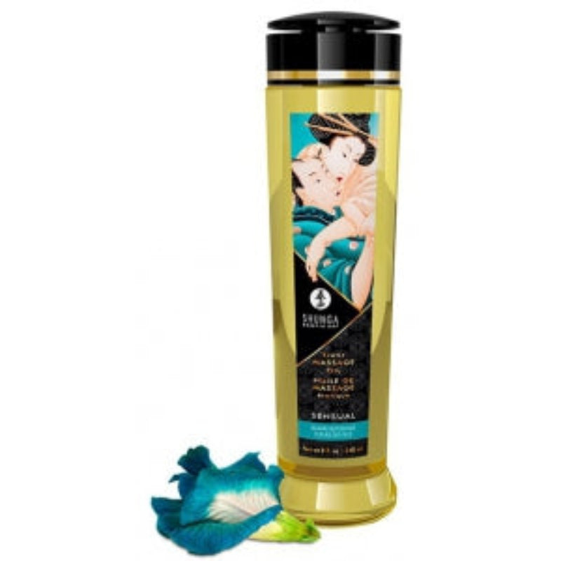 Huile de massage Shunga Sensual fleurs des îles 240ml