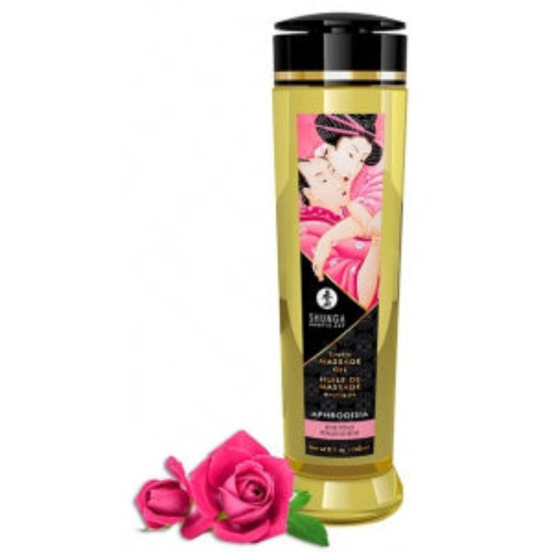 Huile de massage Shunga Aphrodisia pétales de rose 240ml