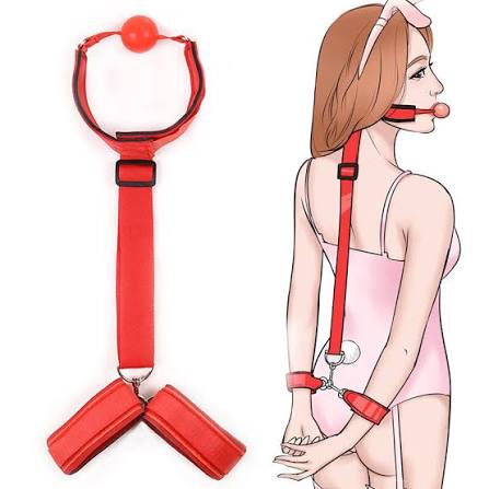 Le Marquis by Lady Mary Kit de bondage Sangles poignets avec bâillon boule de Fetish