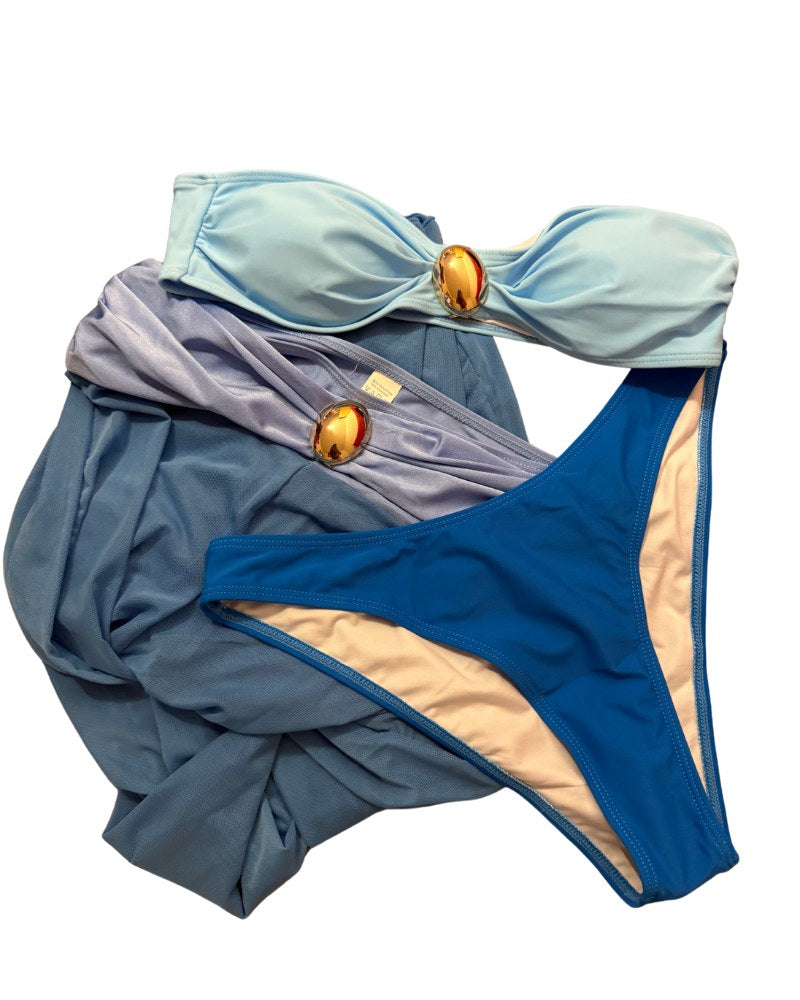 Maillot de bain bandeau bleu et pantalon voile – Moana – Les Secrets de Léa, vue 4