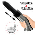 Vibrateur télescopique noir avec son support ventouse, L'Intimité du Marquis