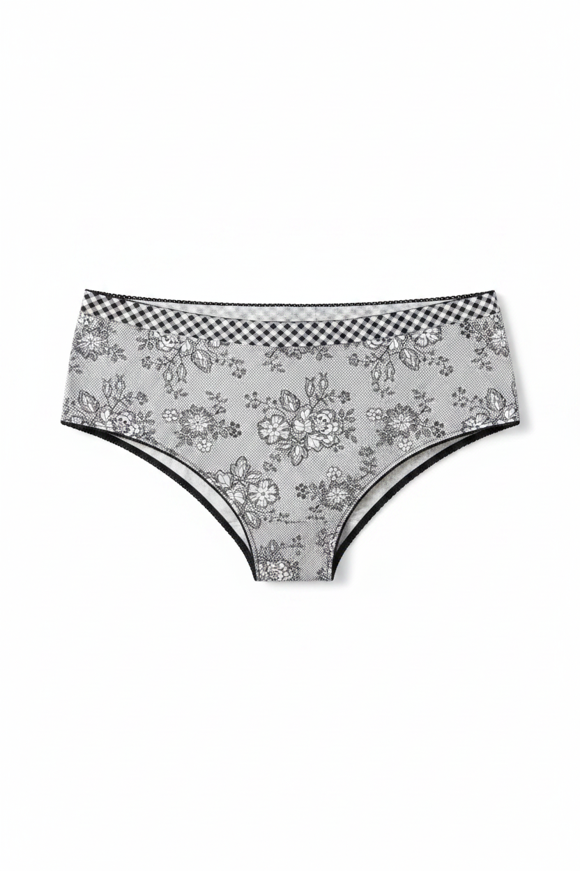 Slip vichy fleuri