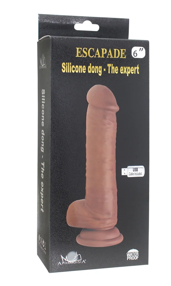 Gode vibrant rotatif réaliste en silicone Expert 6 po — Escapade