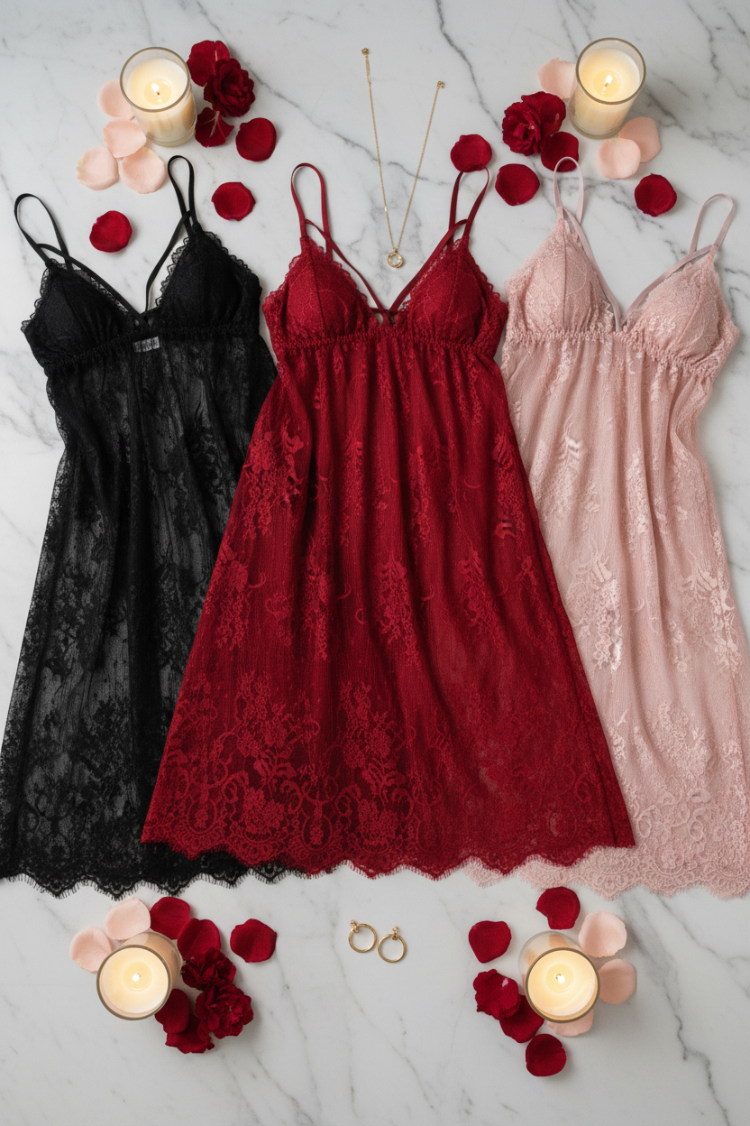Trio de nuisettes en dentelle