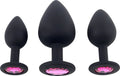 Plug anal bijou en silicone avec pierre rouge — tailles S, M, L — Lady Mary